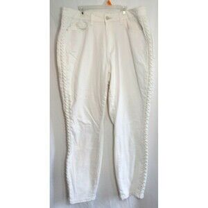 Judy Blue White Braided Side Relaxed Fit High Rise Jeans Size 18W EUC